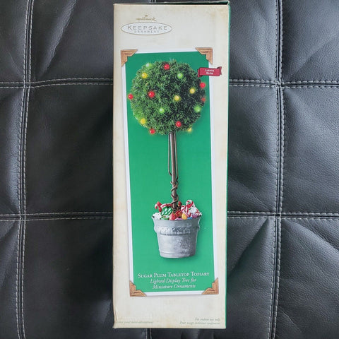 2002 Hallmark Keepsake Lighted Sugar Plum Tabletop Topiary Miniature Ornaments