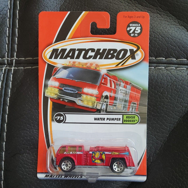 Matchbox 2002 Carded #75 Water Pumper Fire Truck 1/64 Diecast Mint on Card 2002