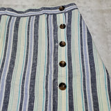 NWT Christopher & Banks Long Striped Linen Blend Midi Skirt Size XL