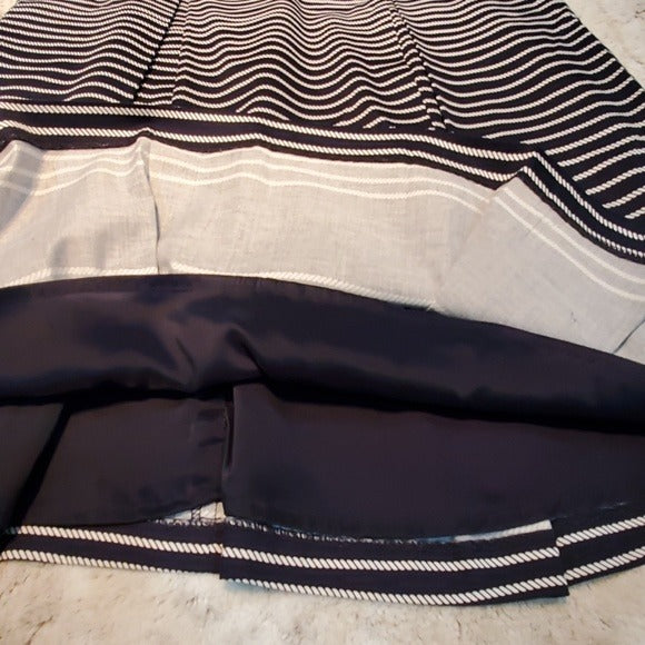Talbots Petites Navy and White Striped ALine Dress Size 2P