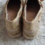 Sperry Topsider Gold Highlighted and Canvas Lowtop Tied Shoes Sneakers Size 6