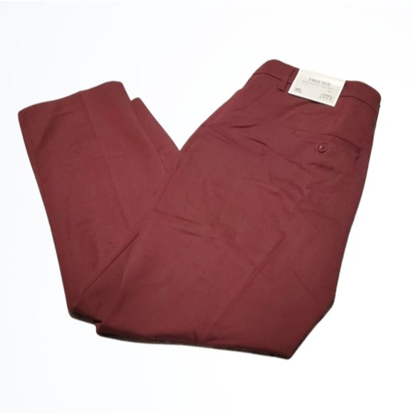 Christopher & Banks Maroon w Black Flecks High Rise Relaxed Fit Trouser Pants