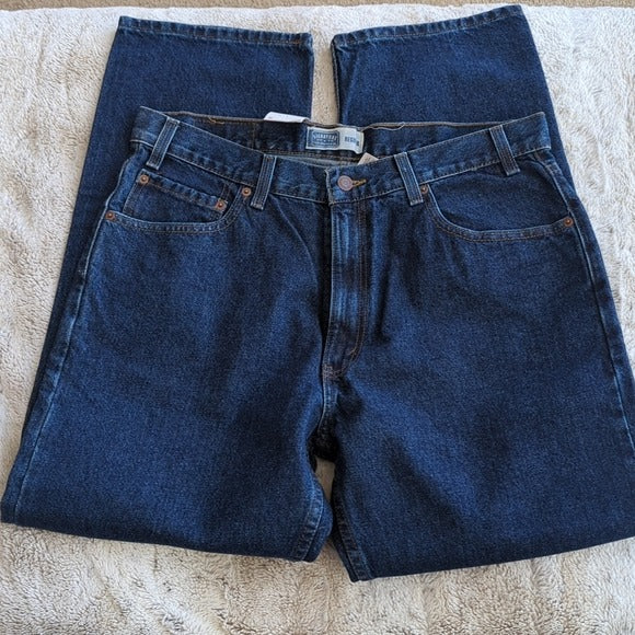 Levi's Signature Dark Wash Regular Classic Straight Leg Blue Jeans Size 36x30