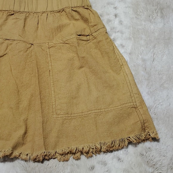 Free People Relaxed Festival Peasant Style Skirt w Pockets and Fringe Size XS