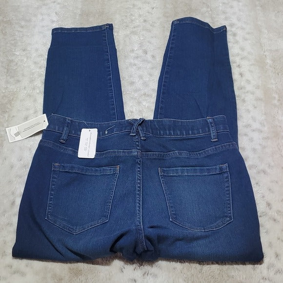 NWT Christopher & Banks Mid Rise Signature Slimming Blue Ankle Jeans Size 4