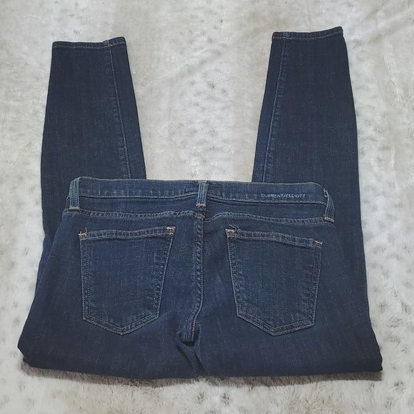 Current Elliot Darker Wash Low Rise Crop Skinny Stiletto Atlantic Jeans Size 26