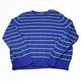 Ralph Lauren Polo Golf Blue and Neon Green Crew Neck Light Weight Sweater XL