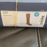 NWT Universal Thread Lainee Tall Taupe Beige Heeled Scrunch Knee High Boots