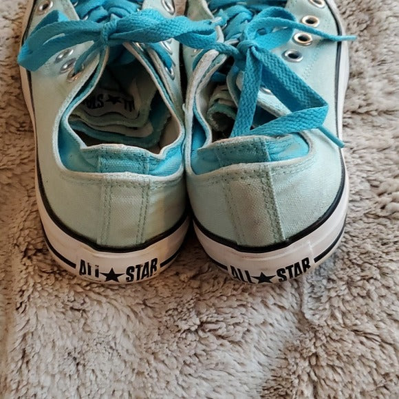Converse All Star Sea Foam Green and White Tied Rubber Toe Fashion Sneakers Sz 7