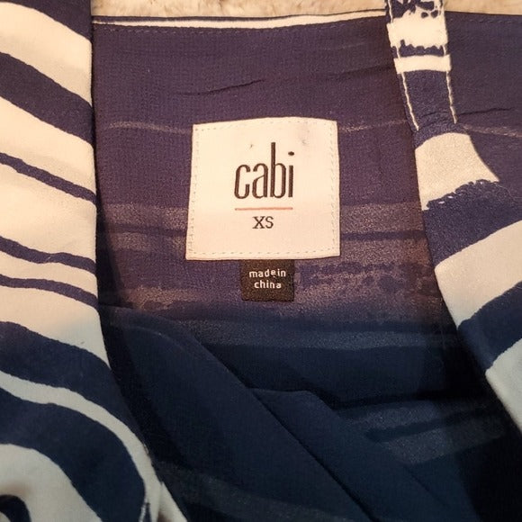 Cabi Blue and White Horizontal Stripe Dress Size XS