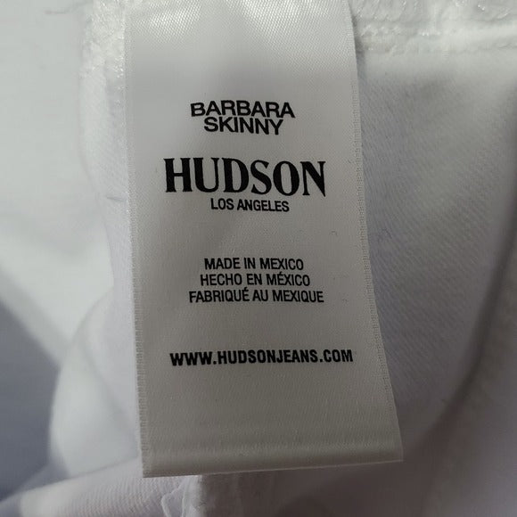 Hudson White Barbara Skinny Jeans Size 26