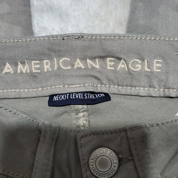 American Eagle Grey Camoflague Next Level Stretch Hi Rise Jegging Jean Size 2