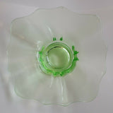 Green Depression Wavy Edge Candy Dish Bowl 7.5 x 7.5 Inches Square Type