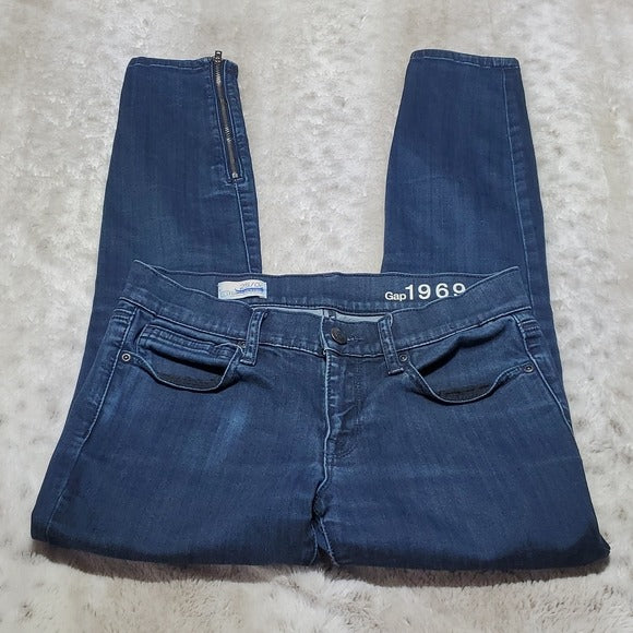GAP Denim 1969 Dark Wash Lower Rise Skinny Blue Jeans Size 25
