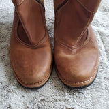 Clarks Indigo Rd. Brown Leather Mid Calf Heeled Heavier Weight Boots Size 11
