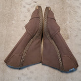 Toms Light Brown Cavas Peep Toe Odenton Wedge Sandals Size 7