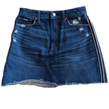 Abercrombie & Fitch Zoe A-Line Darker Wash Distressed Mini Jean Skirt Size 2