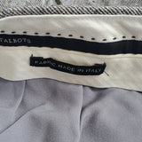 Talbots Italian Grey White Chevron Lined Wool Blend Windsor Fit Trousers Size 16