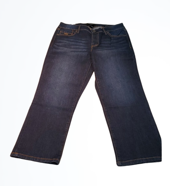 NWT Nine West Jeans Chrystie Capri Dark Blue Denim Size 4
