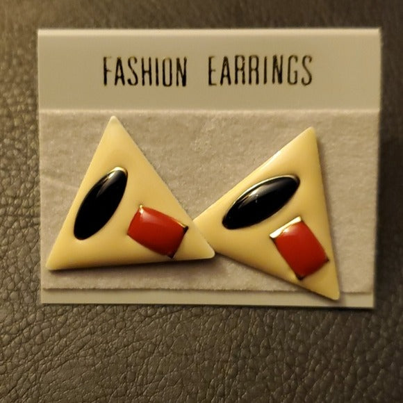 Boutique Red and Blue Triangle Fashion Earrings