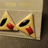 Boutique Red and Blue Triangle Fashion Earrings