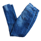 KanCan Distressed Mid Rise Skinny Denim Blue Jeans Size 25
