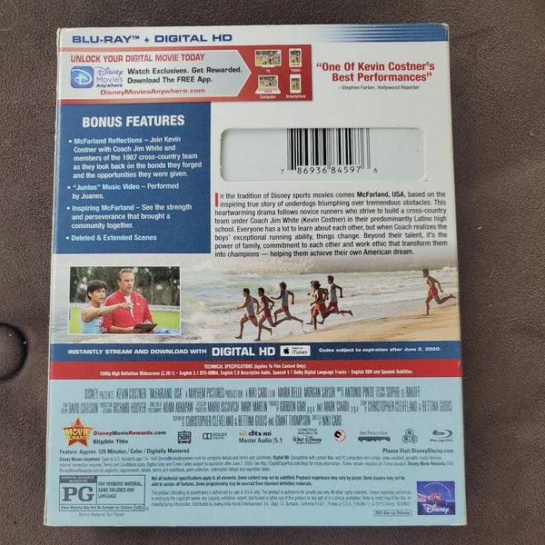 McFarland, USA (Blu-ray Disc, 2015)Authentic Disney US Release
