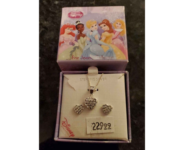 NWT Disney Princess Collection Sterling Silver Jewelry Set