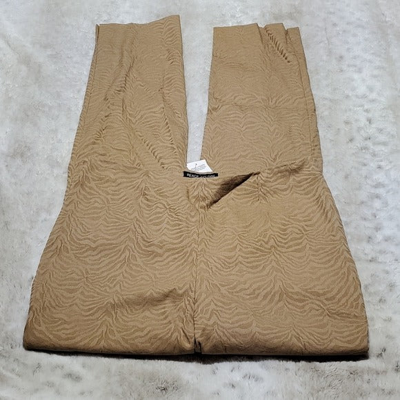 NWT Peace of Cloth Supporting Cancer Society Animal Print Tan Dress Pants Size 10