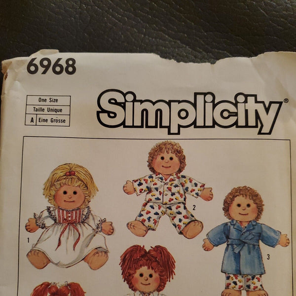 Clothes Doll Wardrobe Clothing Simplicity 6968 Craft Sewing Pattern UC Cabbage