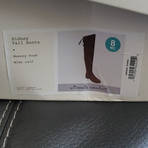 NWT A New Day Cognac Brown Ultimate Comfort Faux Suede Over The Knee Boot Sidney