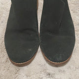Toms Black Leather Slip On Heeled Mule Clogs Size 9
