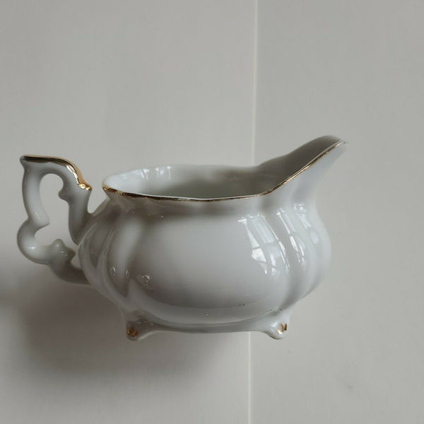 Vintage Lefton Porcelain Creamer, Hand Painted Gold Wheat Pattern, 20120 Japan