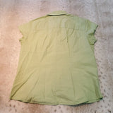 Tommy Hilfiger Light Green Button Down Short Sleeve Blouse Top Size 10