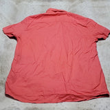 Marc Anthony Pink Linen Blend Slim Fit Short Sleeve Button Down Shirt Size XL