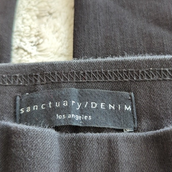 Sanctuary Denim Black Pull On Stretchy Mid Rise Skinny Jegging Jeans Size 27