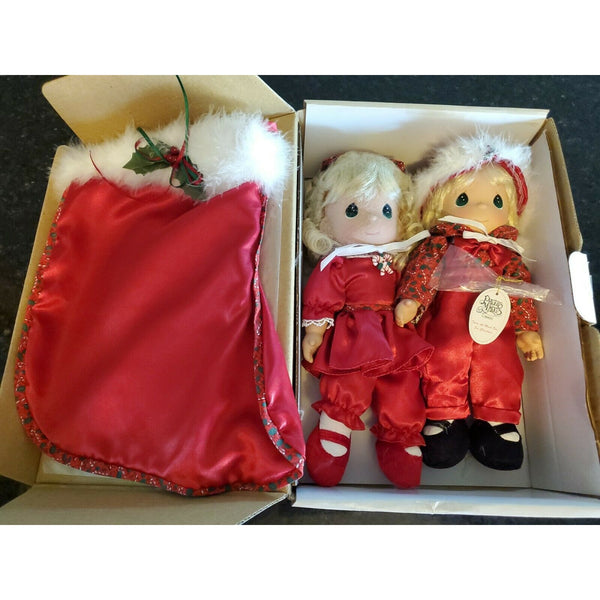 Precious Moments Christmas Dolls #1163 Twice As Much Fun