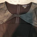 DKNY Black Sheath Dress w Faux Leather Cutouts Size 0