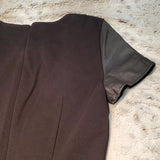 DKNY Black Sheath Dress w Faux Leather Cutouts Size 0