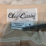 Oleg Cassini Vintage Long Cream 3 Button Blazer Size 6