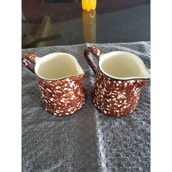 Stangl Brown Pottery Town and Country Spongeware Creamer Bowl