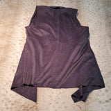 NWT Joan Vass Navy Faux Suede Draped Front Vest Size XS