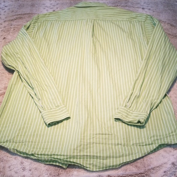 Brooks Brothers Lime Green & White Button Down Size L