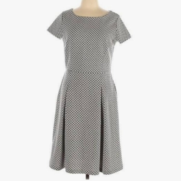NWT Talbots Geometric Fit & Flair Cap Sleeve Dress Size 10P – Stylized  Thrift Boutique