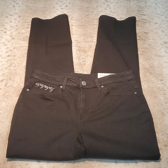 NWT Christopher & Banks Black Straight Relaxed Jean