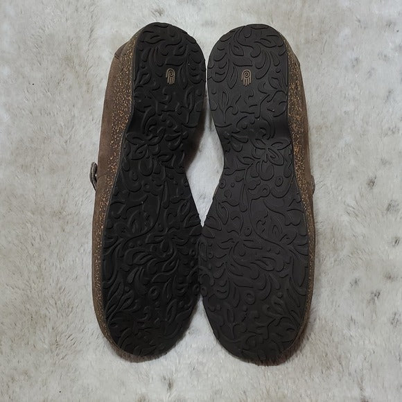 Teva Cork and Brown Leather Slip on Mules Size 9.5