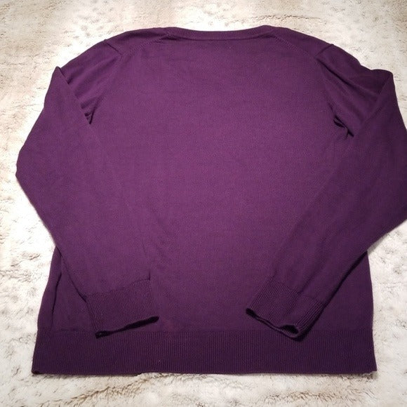 Tommy Hilfiger Purple 100% Pima Cotton Sweater Size M