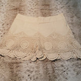 Free People Cream High Waisted Crochet Shorts Size 0