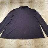Ruby Rd. Dark Blue Zipup Embellished Sweatshirt Size L