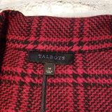 Talbots Red and Black Wool Blend 2 Button Blazer Size 14